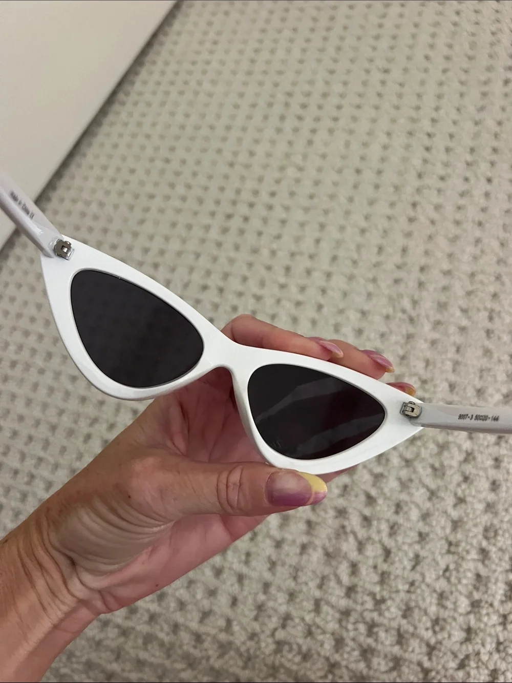 White Cat Eye Sunglasses with Black Lenses - Women Accessories